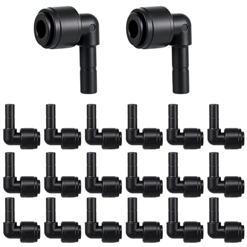 20 Pack 1/4" Push to Connect Fittings Elbow Connectors,Reptile Mister System 1/4" Quick Connect Fittings,Reptile Mister Fittings for Aquarium,Vivarium,Irrigation System - size: 20 Pack 1/4" Elbow -A