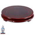 M METERXITY 2 Pack Display Stand, Brown Wooden Stands for Display, Stable Round Base Stand Decor for Fishbowl Planter [Rotation, 8.27'' x 1.34''] - size: 8.27'' Top Diameter