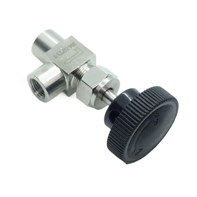 1 Piece Stainless Steel 304 Instrument Gas Angle Needle Valve 1/8" NPT Female x 1/8 NPT Female - size: Angle 1/8" NPT F x F