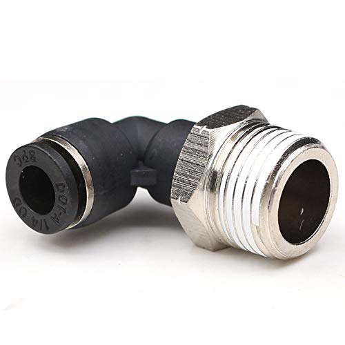 CEKER 3/8 Elbow Male Airlines Push Fittings 90 Degree Push to Connect Fittings Air Fittings, PL 1/4" Tubing Od x 3/8" Npt Thread Pneumatic Push In Connectors Quick Connect Tube Fittings 5Packs - size: 1/4" OD X 3/8" MNPT