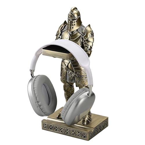 King's Guard Headphone Stand Watch Display Stand Jewelry Bracelet Necklace Holder Trays Towers Warrior Knight Mobile Phone Stand for Office & Home 12.20 Inch (Bronze) - color: Bronze