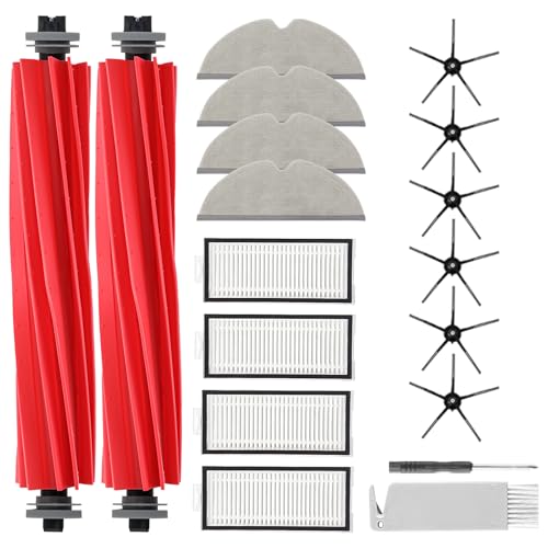 Replacement Parts for Roborock Q7 / Q7+ / Q7 Max / Q7 Max+ Robot Vacuum, 2 Main Brush, 4 Mop Cloth Pads, 6 Side Brushes, 4 Washable Filter, 1 Tool (Not for Q7 M5) - color: Q7 Kit - Black