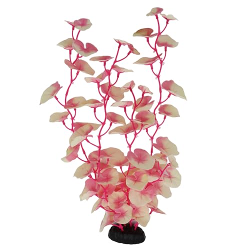 16 Inch Aquarium Fish Tank Plant Betta Fish Tank Decor,2 Pack Silk Aquarium Plants for Aquarium Decoration (White-Pink) - size: White-Pink