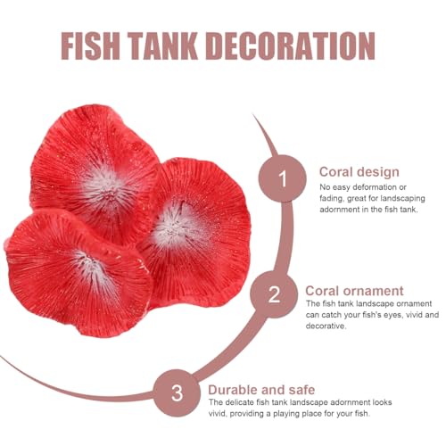 INOOMP 2Pcs Artificial Coral Aquarium Decoration Resin Fish Shrimp Habitat Cave Fish Tank Ornament Non Toxic Realistic Fake Coral Landscape for Freshwater and Saltwater Tanks