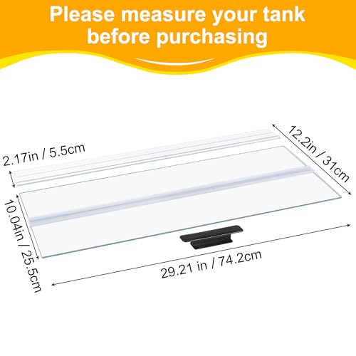 29.21x11.69 x0.16in Clear Tempered Glass Canopy,Aquarium Fish Tank Hoods FITS for Most 20Long/29 Gallon Fish Tanks (Aqueon, Marine Land & Perfecto) - size: 1PCS-29.21x11.69in