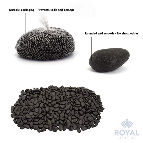 River Rocks Decorative Ornamental Vase Filler 1"-1.5" Black Aquarium Gravel 2 lbs - Landscaping Pebbles for Indoor Plants, Fish Tank Gravel, Terrarium& Home Decor, DIY & Crafting – Royal Imports - size: 1"- 1.5" - 2 lbs, style: Black