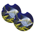 2 Pack Car Coaster for Cup Holders Aquarium Angelfish Car Cup Coaster 2.7" Neoprene Non-Slip Automotive Cup Mat Universal Auto Car Interior Accessories for Women Men Cup Pad