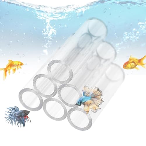 Aquarium Shrimp Cave - Clear Acrylic Breeding Habitat, Crystal Shelter Tube, Secure Aquatic Hideaway | Shrimp Breeding Tube for Small fishss Tank Environment - color: 6 Tubes