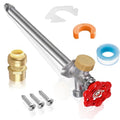 10 Inch Anti-Siphon Frost Free Sillcock Valve Multiturn 1/2 Inch NPT, 3/4 Inch Hose Bibb, Brass Body, Brass Valve, 12 Inch Length, Chrome Finish - size: 10 Inch Anti-Siphon Sillcock Valve