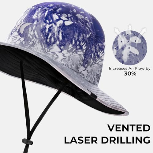 KastKing Sol Armis UPF 50 Boonie Hat - Sun Protection Hat, Fishing Hat, Beach & Hiking Hat, Paddling - color: M: Prym1 Purple Fizz, size: Laser-vented Design