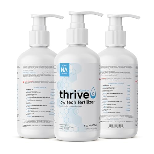 Thrive C Liquid Aquarium Plant Fertilizer – All in One Plant Food – 500ml Doses 2500 Gallon – Specialized Fertilizer for Low Tech Tanks – Comprehensive nutrients – Aquarium Nutrition - size: 500ml