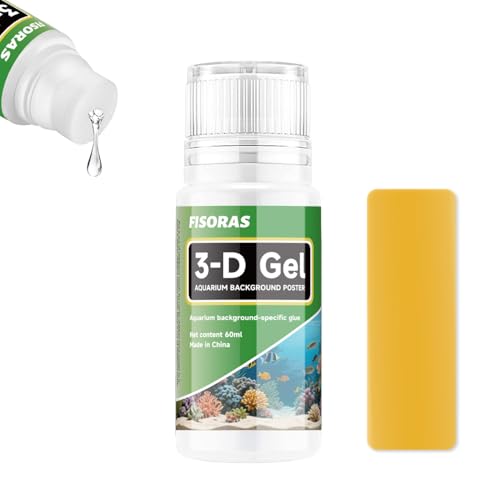 Aquarium Background Gel, 60ML(2OZ) Glue for Fish Tank with Sponge and Scraper, Easy to Apply, Clearer and Brighter - size: 60ml