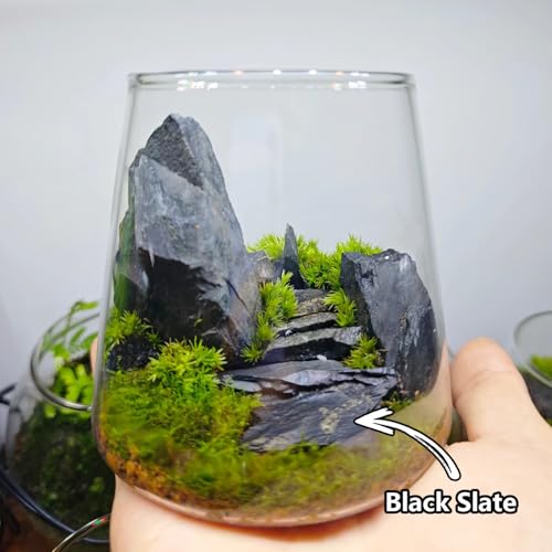 Natural Rocks Slate Stone 1-2.5 Inches Decorative Rocks for Miniature Landscaping,Fairy Gardens,Bonsai,DIY Crafts, Aquariums & Reptile Terrariums-2lb - size: 2lb(1-2.5Inch)