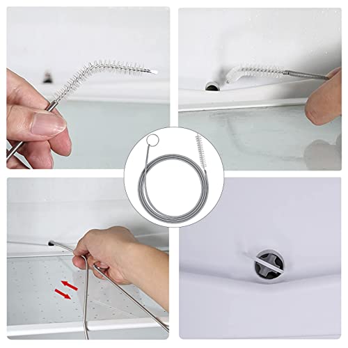 Extra Long Pipe Tube Cleaner Fridge Drain Pipe Dredging Tool Flexible Drain Brush Skinny Tube Spiral Cleaning Brush Drinking Straw Cleaner Brush Nylon Spring Aquarium Filter Brush 155CM (1)