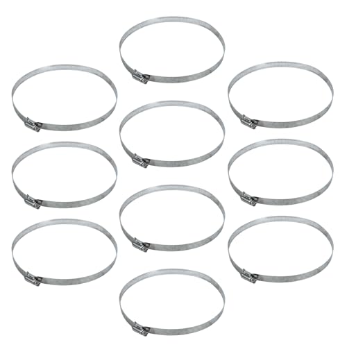 10Pcs Narrow Band 12mm Steel Adjustable Hose Clamp Hoop 141-165mm HC141-165/12 (141-165mm) - size: 141-165mm