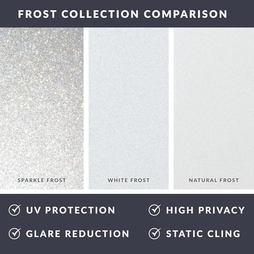 White Frost Light Effects Window Privacy Film by Artscape - Decorative Frosted Glass Design, Static Cling, Indoor and Outdoor Privacy, Light Control, Leaves No Residue - 17.72 x 72 Inch - color: White Frost, size: 17.72" x 72"