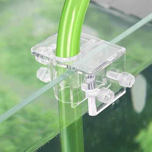 JianLing 2PCS Fish Tank Stabilizer Acrylic Inlet and Outlet Pipe Holder Aperture 22mm White Transparent Hose Holder Aquarium Filter Holder for Clamping 5-15mm Thick Glass