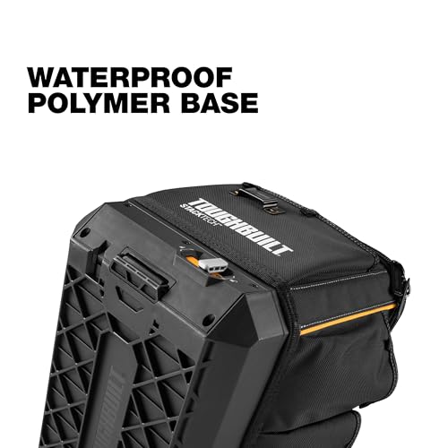 ToughBuilt – StackTech 11" Zippered Tool Bag, Auto-Locking System with Wide Opening, 1680D Fabric & Waterproof Hard Base for Jobsite Organization (TB-B1-S-60C) - size: 11" Tool Bag