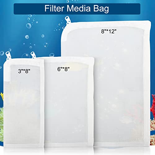 Segarty Aquarium Filter Bags High Flow, 10 Pack 0.15mm Mesh Bag 7.7 x 6 Inch Reusable White Nylon Media Net Bags with Plastic Zipper for Bio Balls, Ceramic Rings, Activated Carbon, Charcoal, Fish Tank - color: extra fine mesh（white）, size: 7.7" x 6"