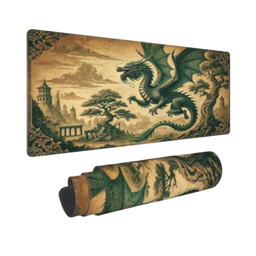 Dragon Mouse Pad XL Large Mousepad Non Slip Rubber Base Desk Mat for Laptop Computer Gaming 31.5" X 12" - color: Dragon