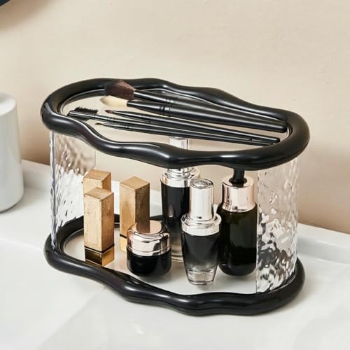 Bathroom Countertop Organizer, 2 Tier Bathroom Organizer and Storage, Acrylic Vanity Organizer Standing Holder Shelf, Perfume Makeup Skincare Cosmetic Desk Organizer for Bedroom Dressing Table, Black - color: Black 1 - Acrylic