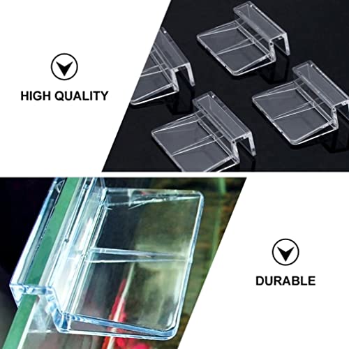 Mipcase 20pcs Acrylic Support Bracket for Fish Tank Covers Clips for Aquariums Easy Installation Compatible