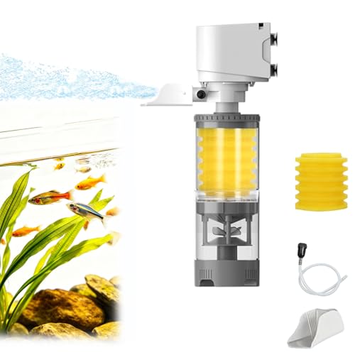 Aquarium Silent Motorized Filter, Lightweight Quiet Fish Tank Filter with Rapid Purification Powerful Decontamination, 4 Stage Filtration System for Crystal-Clear Water & Healthy Fish (20W) - color: 20W
