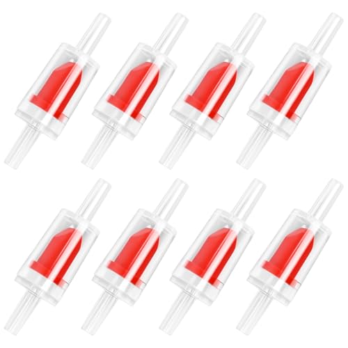 8Pcs 3/16 Inch Aquarium Check Valves Plastic One Way Non-Return Check Valve for Fish Tank,Red (QVY09003)