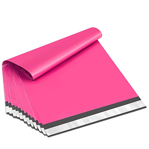 UCGOU Poly Mailers 12x15.5 Inch Hot Pink 100 Pack Medium Shipping Bags #5 Strong Thick Mailing Envelopes Self Sealing Adhesive Waterproof and Tear Proof Boutique Packaging Postal for Clothing - color: Hot Pink, size: 12x15.5