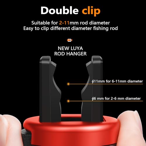 Fishing Rod Clip（Extra-Strength Version）, Wearable Fish Rod Holder， Fly Fishing Pole Holder Pole Clips Fly Fish Accessories - color: red