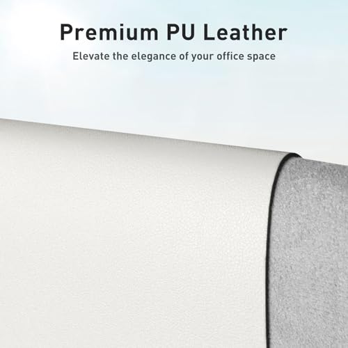 Aothia Leather Desk Pad Protector, Mouse Pad, Office Desk Mat, Non-Slip PU Leather Desk Blotter, Laptop Desk Pad, Waterproof Desk Writing Pad for Office and Home (23.6" x 13.7", Off-White) - color: Off-white, size: 23.6" x 13.7"