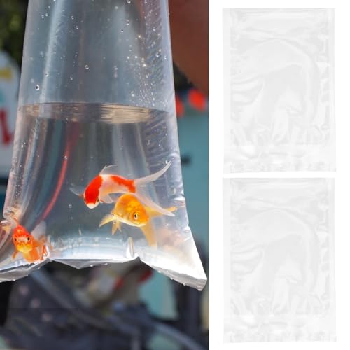 BESTYASH 100pcs 15x22cm Oxygen Filling Fish Transport Bags Sealable Live Fish Fry Packing Pouches for Aquarium and Seafood Shipping