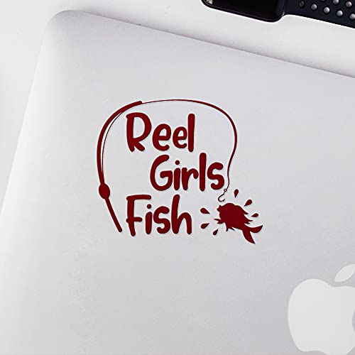 2 Pcs - Angdest Club Decal Stickers of Girls Fish (Burgundy) Premium Waterproof Vinyl Decal Stickers for Laptop Phone Accessory Helmet Car Window Mug Tuber Cup Door Wall Andskusd44381Re070722 - color: Burgundy, size: 4.4'' x 3.8''