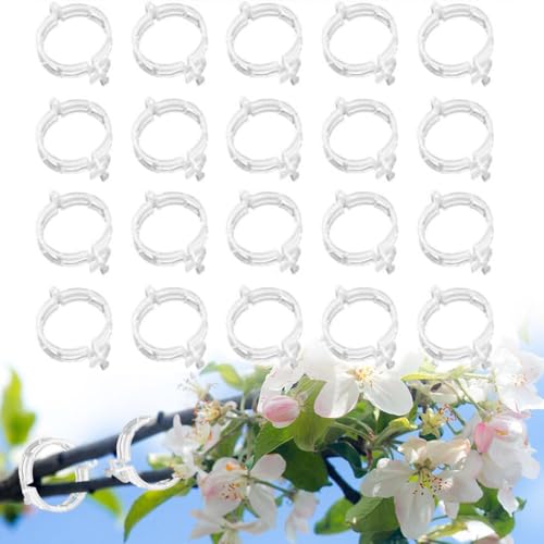 Plant Support Clips, Reusable Garden Clips Plant Holder Clips, Plastic Tomato Vine Grape Clips for String Trellis Plant Clips for Climbing Plants Support Outdoor Indoor Gardening Supplies (50, White) - color: White