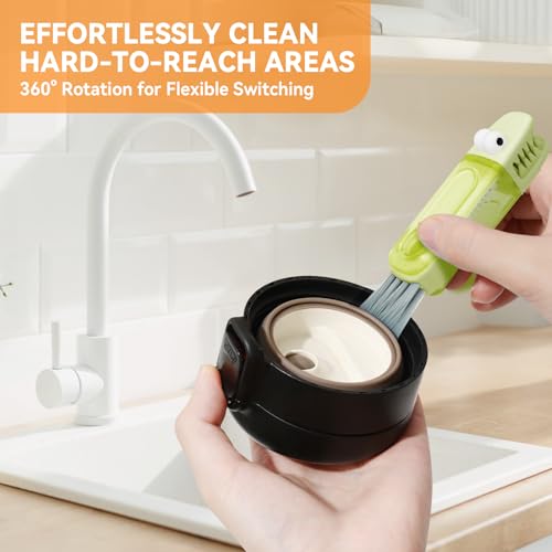 3 in 1 Cup Lid Gap Cleaning Brush Set, Multifunctional Bottle Cleaning Brush, Silicone Cup Lid Gap Cleaner, Home Kitchen Crevice Cleaning Tools (Multicolored)
