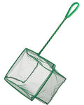 Pawfly Aquarium Fish Net with Braided Metal Handle Square Net with Soft Fine Mesh Sludge Food Residue Wastes Skimming Cleaning Net for Fish Tanks Small Koi Ponds and Pools - style: 8 Inch