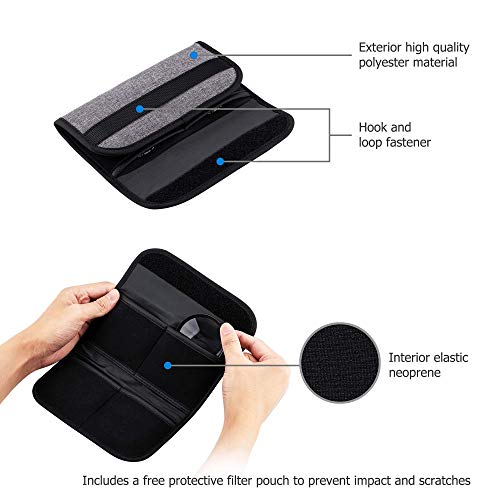 55mm Macro Close-Up Filter Set (+2 +4 +8 +10) Macro Filter Accessory with Lens Filter Pouch for Sony A6600 A6500 A6400 with E 18-135mm f/3.5-5.6 OSS Lens and More Lenses with 55mm Thread - size: 55mm