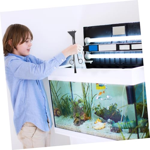 VANZACK 3pcs Aquarium Cleaning Tools Set Scissors Tweezer and Shovel for Aquascaping Plant Trimming and Tank Maintenance - color: Black, size: 25x5cm
