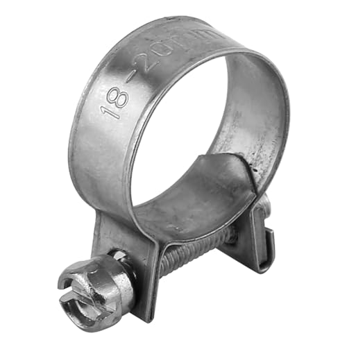 10pcs Stainless Steel Hose Clamps – Adjustable 6-20mm Fuel Line Pipe Clips for Air, Water, Silicone & Fuel Hoses (18-20Mm) - size: 18-20Mm