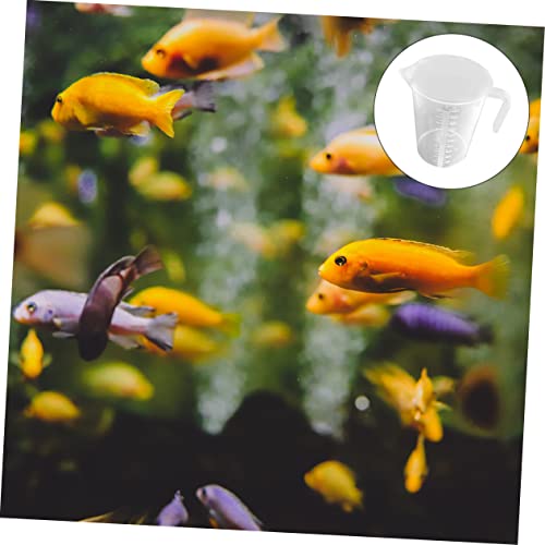 Mikinona Small Measuring Cup for Fish Food White Accurate Measurement Fish Tank Feeder Easy to Read