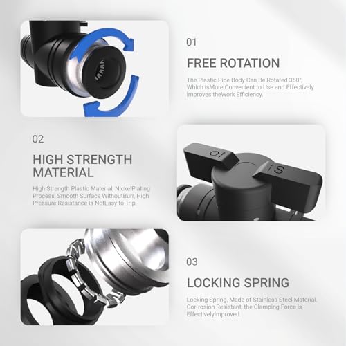 1/2 Push To Connect Valves,1/2 Air Valve Pneumatic Quick Push To Connects Fittings,Throttle Flow Speed Control - color: Black BUC, size: 1/2"OD