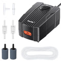 Pawfly Aquarium Air Pump Oxygen Pump for 10-200 Gallon Fish Tanks Buckets Dual Outlet Adjustable Ultra Quiet Aerator Pump with Accessories - size: 10-60 gal (With Kit)