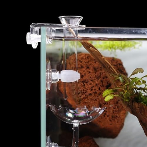 Aquarium Feeding Tube 88mm with Fixing Bracket Leak-Proof Design with Suction Cup Clamps Glass Fish Feeder for Aquariums