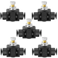 Beduan 3/8" x 3/8" Tube OD Air Flow Control Valve with Push-to-Connect Fitting Speed Controller Union Straight SCF-3/8 (Pack of 5) - size: 3/8" Tube OD(5Pcs)