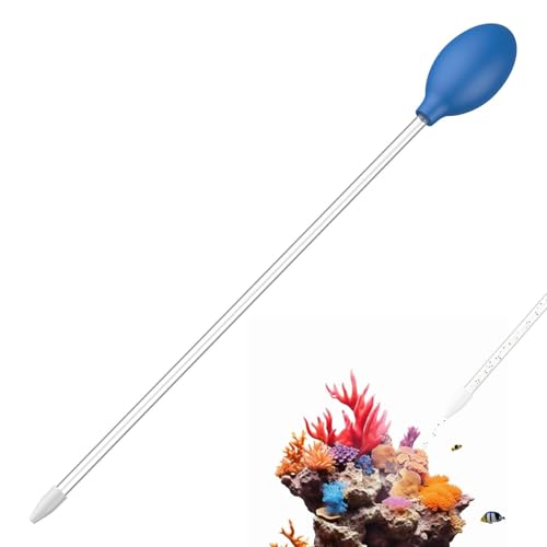 Pawfly Aquarium Coral Feeder 13.7 Inch Long Tube Coral Food Feeder Manual Feeding Tube Fish Excreta Cleaner Long Acrylic Syringe for Reef Marine Fish Shrimp Aquatic Plants - color: Blue, size: 13.7 Inches