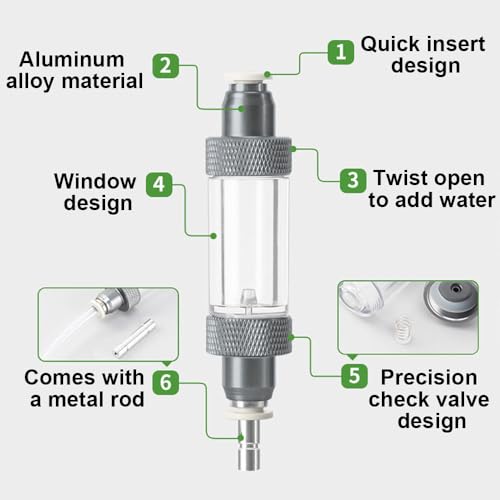 MiOYOOW Aquarium CO2 Bubbler Counter, Non-Return Fish Tank CO2 Check Valve Carbon Dioxide Addition System for Water Plants