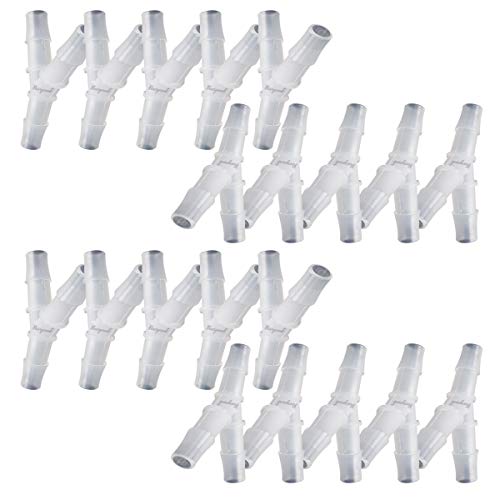 plastic 3/8" Y shape 3 way barbed connector for air hose, water pipe pp polypropylene barb fitting. (Pack of 20 pcs) - style: 20pcs, 3/8" O.D.
