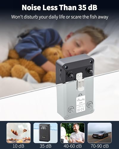 Pawfly Aquarium Lithium Battery Powered Air Pump USB Rechargeable Oxygen Pump Portable Live Bait Aerator Pump for Outdoor Fishing and Fish Transportation - size: 10 to 60 Gal（3 W）