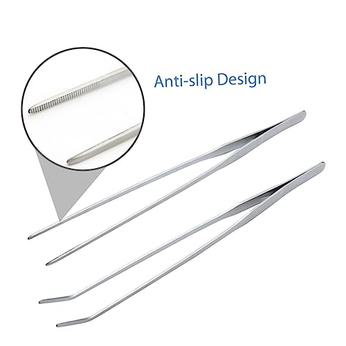 Levemolo Stainless Steel Aquascaping Tool for Aquatic Plants Kit Straight Curved Tweezers Scissors and Spatula for Aquarium Plant Care and Maintenance