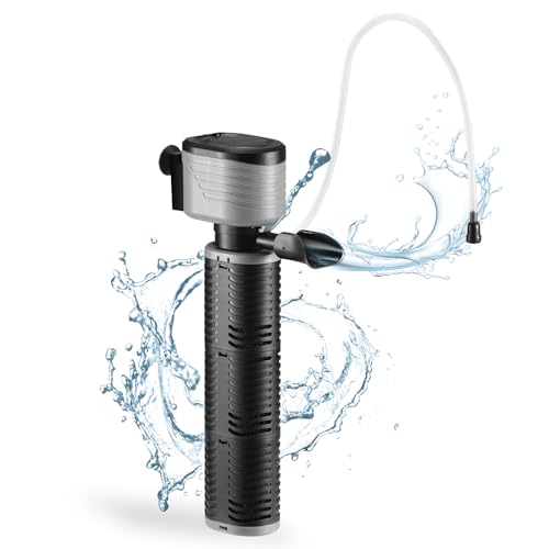 SainSmart XpertMatic 45W Aquarium Filter, Submersible Fish Tank Filter Water Pump for Up to 220 Gallon Fish Tank, 3 Stages 792 GPH Biochemical Sponge Filter, for Aquarium Filtration/Oxygenation - size: 45W(792GPH) for Up to 220 Gallon